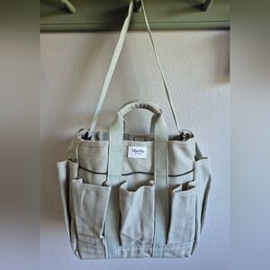 Martha Stewart Light Beige Canvas Garden Tool Tote Bag